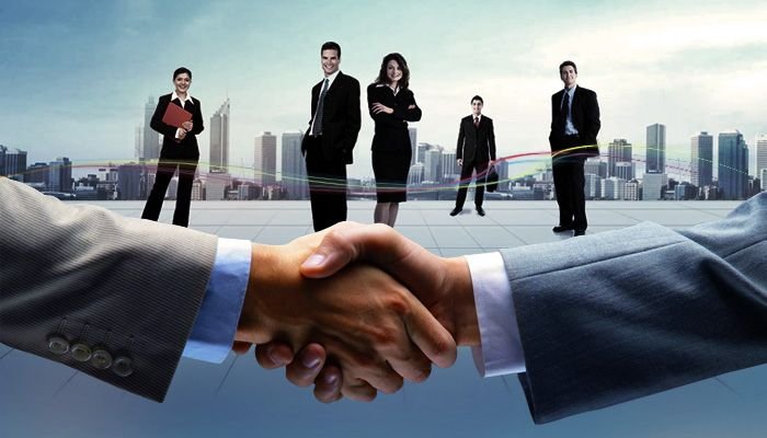 Business team handshake